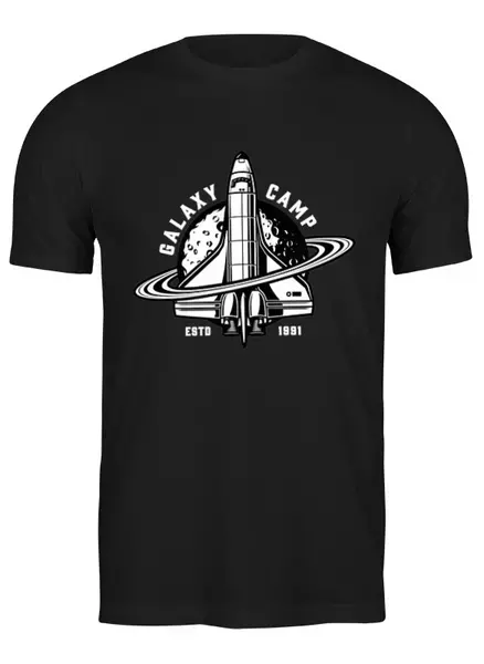 Заказать мужскую футболку в Москве. Футболка классическая Space Shuttle от The Spaceway  - готовые дизайны и нанесение принтов.