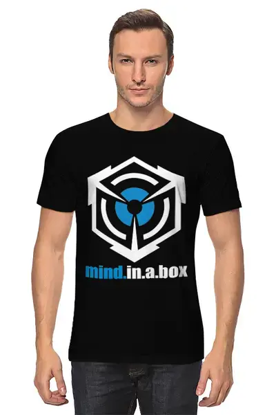Заказать мужскую футболку в Москве. Футболка классическая mind.in.a.box / Cube Logo от OEX design - готовые дизайны и нанесение принтов.
