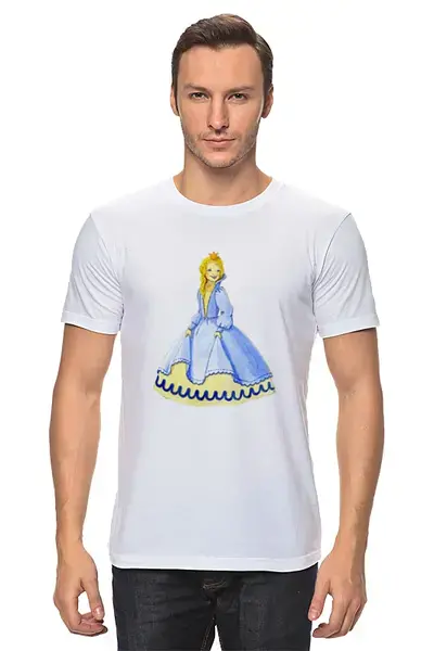 Заказать мужскую футболку в Москве. Футболка классическая Счастливая принцесса от Нина Вольнева - готовые дизайны и нанесение принтов.