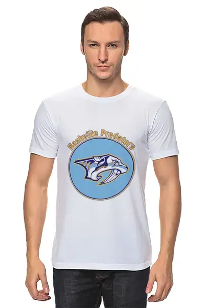 Заказать мужскую футболку в Москве. Футболка классическая Nashville Predators от kspsshop - готовые дизайны и нанесение принтов.