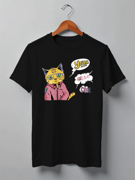 Заказать мужскую футболку в Москве. Футболка классическая Cats Here от oneredfoxstore@gmail.com - готовые дизайны и нанесение принтов.
