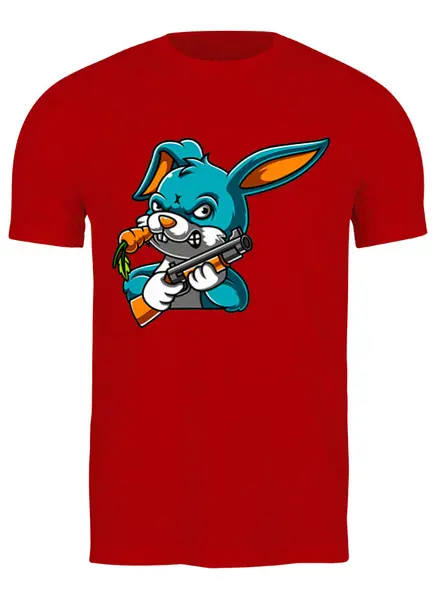 Заказать мужскую футболку в Москве. Футболка классическая Злобный кролик от T-shirt print  - готовые дизайны и нанесение принтов.