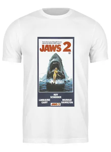 Заказать мужскую футболку в Москве. Футболка классическая Jaws / Челюсти от KinoArt - готовые дизайны и нанесение принтов.