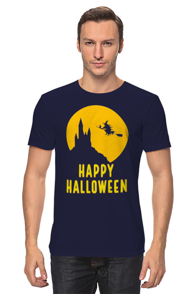 Заказать мужскую футболку в Москве. Футболка классическая Счастливого Хэллоуина от skynatural - готовые дизайны и нанесение принтов.