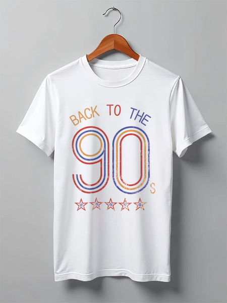 Заказать мужскую футболку в Москве. Футболка классическая Back to the 90 от Kostya  - готовые дизайны и нанесение принтов.