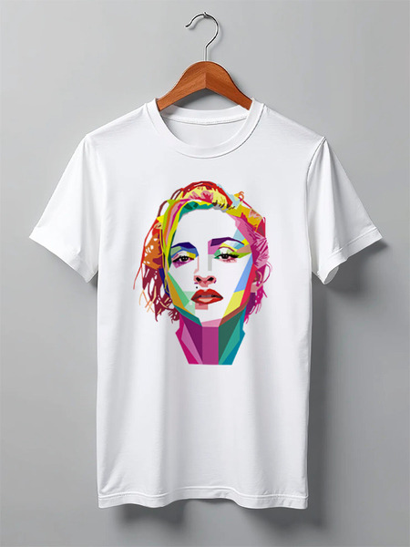 Заказать мужскую футболку в Москве. Футболка классическая Мадонна (Madonna) от coolmag - готовые дизайны и нанесение принтов.