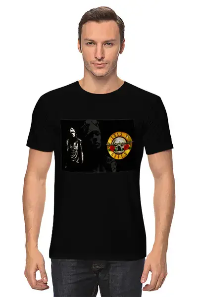 Заказать мужскую футболку в Москве. Футболка классическая Guns'N'Roses от Fedor - готовые дизайны и нанесение принтов.
