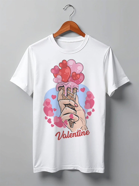 Заказать мужскую футболку в Москве. Футболка классическая Valentine's Day от Media M  - готовые дизайны и нанесение принтов.