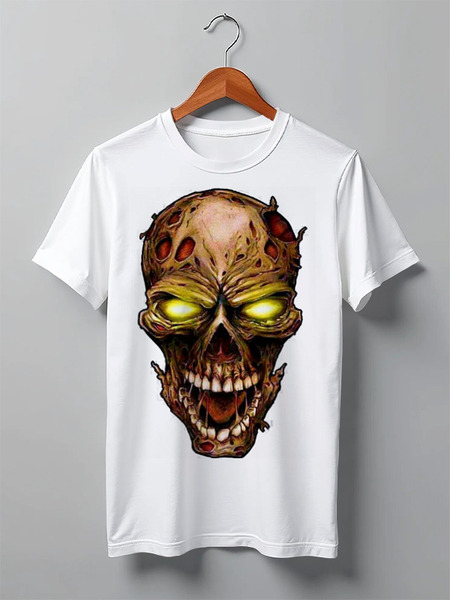 Заказать мужскую футболку в Москве. Футболка классическая Skull Art от Leichenwagen - готовые дизайны и нанесение принтов.