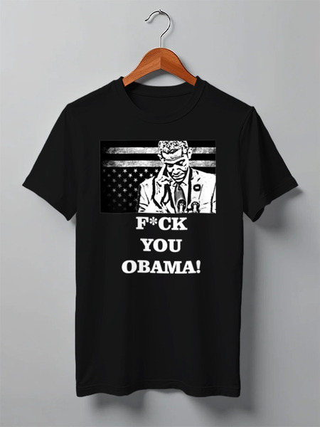 Заказать мужскую футболку в Москве. Футболка классическая F*CK YOU OBAMA! от Denis Galperin - готовые дизайны и нанесение принтов.