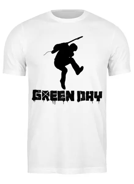 Заказать мужскую футболку в Москве. Футболка классическая Green day от Виктор Аксёнов - готовые дизайны и нанесение принтов.
