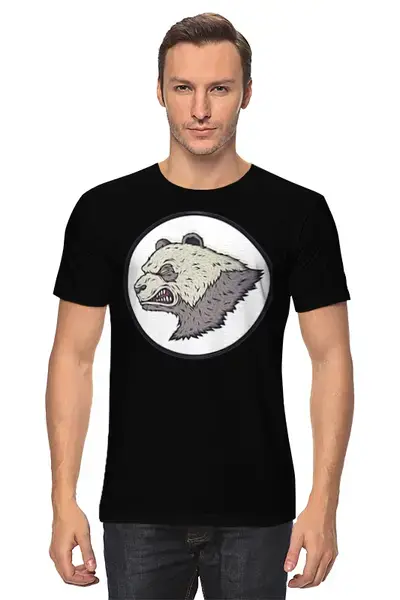 Заказать мужскую футболку в Москве. Футболка классическая Angry PANDA / Злая Панда от crash - готовые дизайны и нанесение принтов.