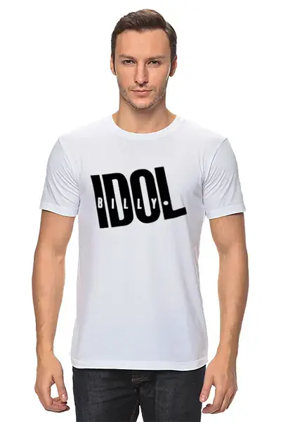Заказать мужскую футболку в Москве. Футболка классическая Billy Idol от Fedor - готовые дизайны и нанесение принтов.