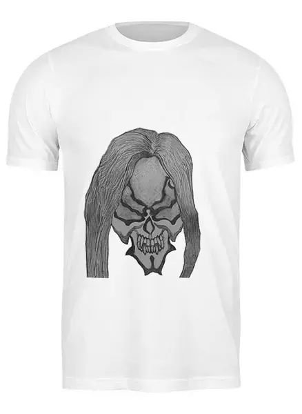 Заказать мужскую футболку в Москве. Футболка классическая Skullhair 2 \ Волосатый череп 2 от Arseniy A - готовые дизайны и нанесение принтов.