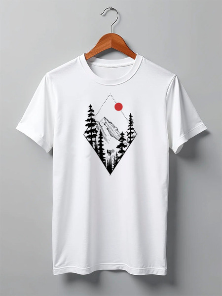 Заказать мужскую футболку в Москве. Футболка классическая Minimal Moon от oneredfoxstore@gmail.com - готовые дизайны и нанесение принтов.