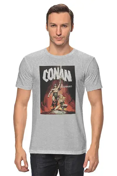 Заказать мужскую футболку в Москве. Футболка классическая Conan the Barbarian от KinoArt - готовые дизайны и нанесение принтов.