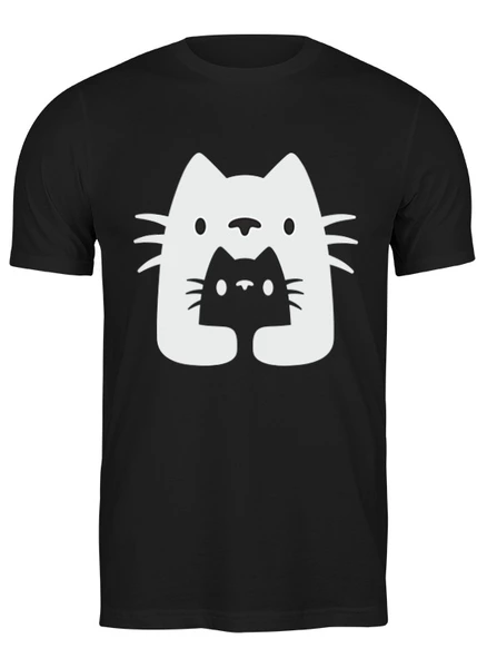 Заказать мужскую футболку в Москве. Футболка классическая Cat family от skynatural - готовые дизайны и нанесение принтов.