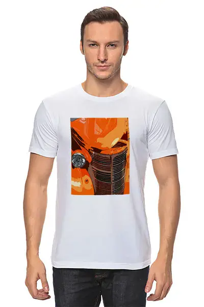 Заказать мужскую футболку в Москве. Футболка классическая ретроавто от 251164@mail.ru - готовые дизайны и нанесение принтов.