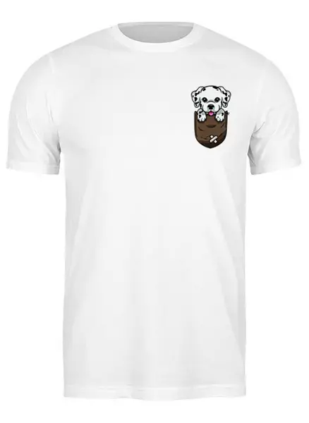 Заказать мужскую футболку в Москве. Футболка классическая Песик в кармане  от T-shirt print  - готовые дизайны и нанесение принтов.