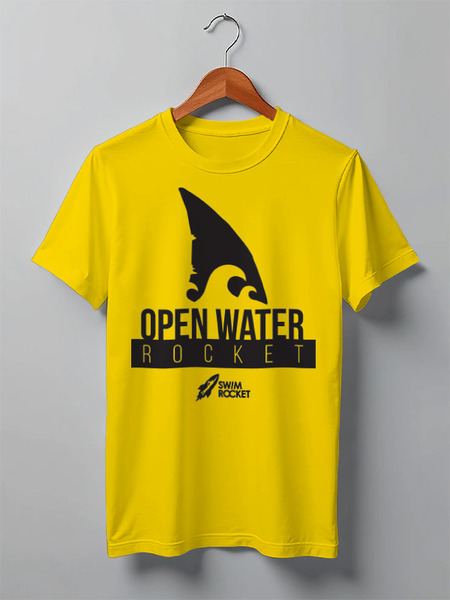 Заказать мужскую футболку в Москве. Футболка классическая Open Water Rocket от Swimrocket - школа плавания - готовые дизайны и нанесение принтов.