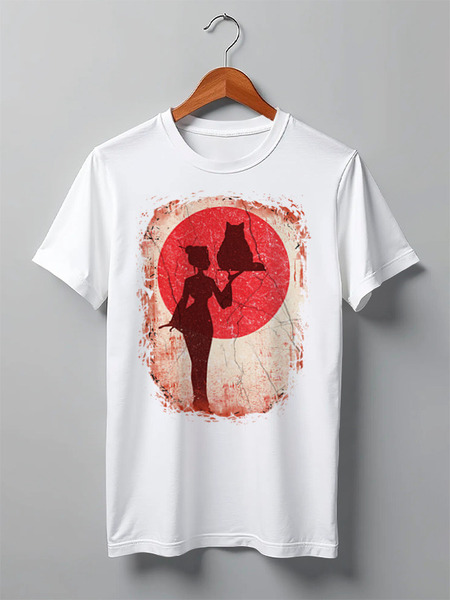 Заказать мужскую футболку в Москве. Футболка классическая Japan Cat от oneredfoxstore@gmail.com - готовые дизайны и нанесение принтов.