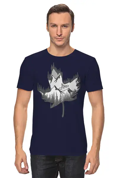 Заказать мужскую футболку в Москве. Футболка классическая Mountain Bike от oneredfoxstore@gmail.com - готовые дизайны и нанесение принтов.