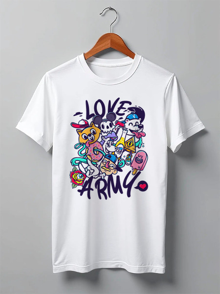 Заказать мужскую футболку в Москве. Футболка классическая ◈Love Army◈ от balden - готовые дизайны и нанесение принтов.