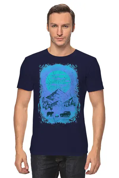 Заказать мужскую футболку в Москве. Футболка классическая Offroad Expedition от oneredfoxstore@gmail.com - готовые дизайны и нанесение принтов.