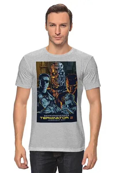 Заказать мужскую футболку в Москве. Футболка классическая Terminator от KinoArt - готовые дизайны и нанесение принтов.