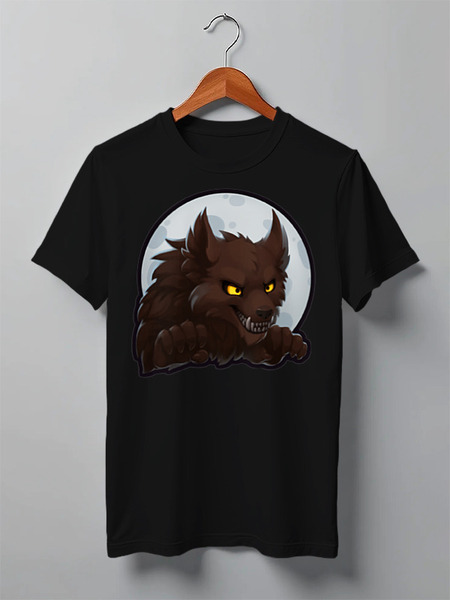 Заказать мужскую футболку в Москве. Футболка классическая Werewolf от rinkusu - готовые дизайны и нанесение принтов.