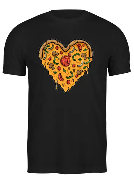Заказать мужскую футболку в Москве. Футболка классическая пицца от queen  - готовые дизайны и нанесение принтов.