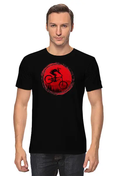 Заказать мужскую футболку в Москве. Футболка классическая Red Moon Bike от oneredfoxstore@gmail.com - готовые дизайны и нанесение принтов.