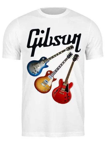 Заказать мужскую футболку в Москве. Футболка классическая Gibson от siedmit - готовые дизайны и нанесение принтов.