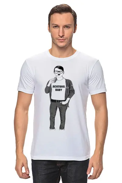 Заказать мужскую футболку в Москве. Футболка классическая Ахтунг от Weed Stuff`a - готовые дизайны и нанесение принтов.