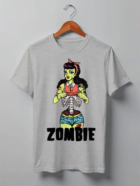 Заказать мужскую футболку в Москве. Футболка классическая Zombie girl  от Leichenwagen - готовые дизайны и нанесение принтов.