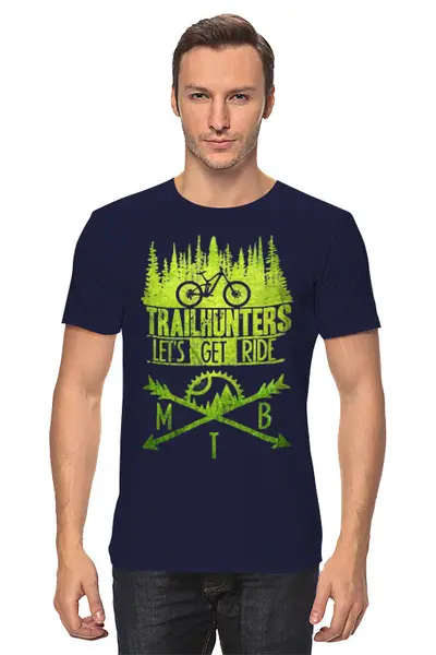 Заказать мужскую футболку в Москве. Футболка классическая Trailhunters от oneredfoxstore@gmail.com - готовые дизайны и нанесение принтов.