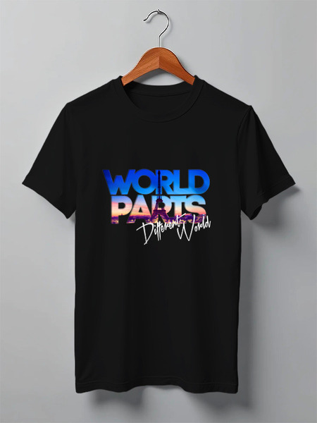 Заказать мужскую футболку в Москве. Футболка классическая "DIFFERENT WORLD": Paris от Octopuslabel - готовые дизайны и нанесение принтов.