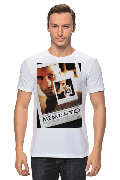 Заказать мужскую футболку в Москве. Футболка классическая Помни / Memento от kino.printio.ru - готовые дизайны и нанесение принтов.