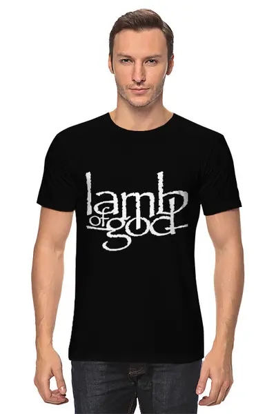 Заказать мужскую футболку в Москве. Футболка классическая Lamb of God от whisperingofsnake  - готовые дизайны и нанесение принтов.