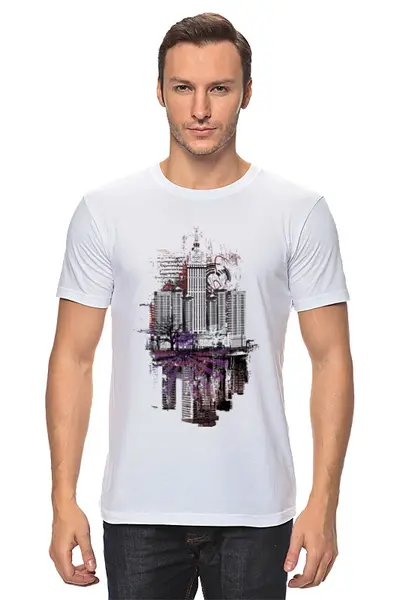Заказать мужскую футболку в Москве. Футболка классическая City Art от Анна Андреева - готовые дизайны и нанесение принтов.