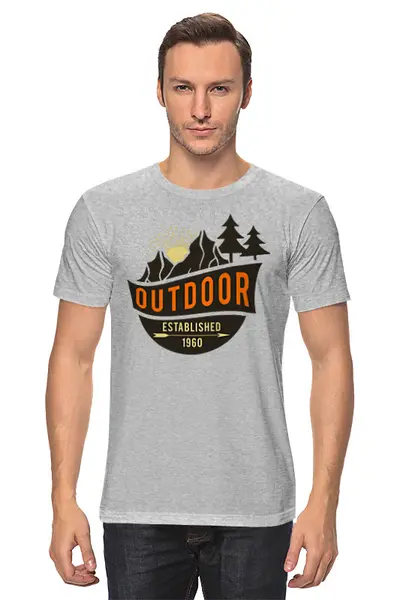 Заказать мужскую футболку в Москве. Футболка классическая Mountains от oneredfoxstore@gmail.com - готовые дизайны и нанесение принтов.
