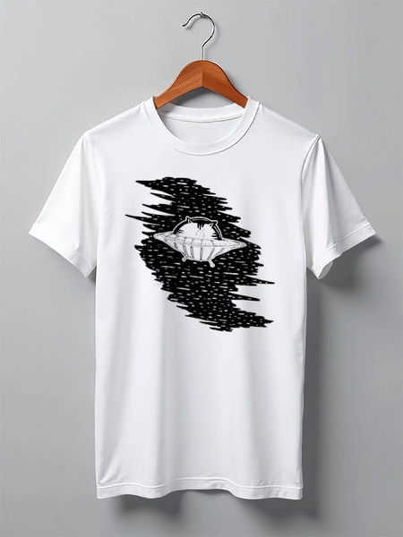 Заказать мужскую футболку в Москве. Футболка классическая Space Cat от oneredfoxstore@gmail.com - готовые дизайны и нанесение принтов.
