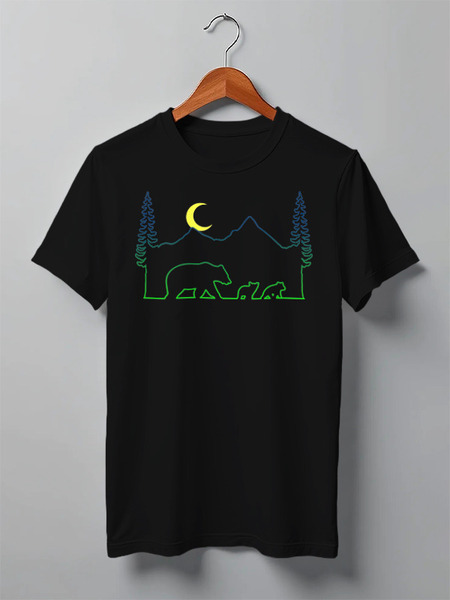 Заказать мужскую футболку в Москве. Футболка классическая Bear Here от oneredfoxstore@gmail.com - готовые дизайны и нанесение принтов.