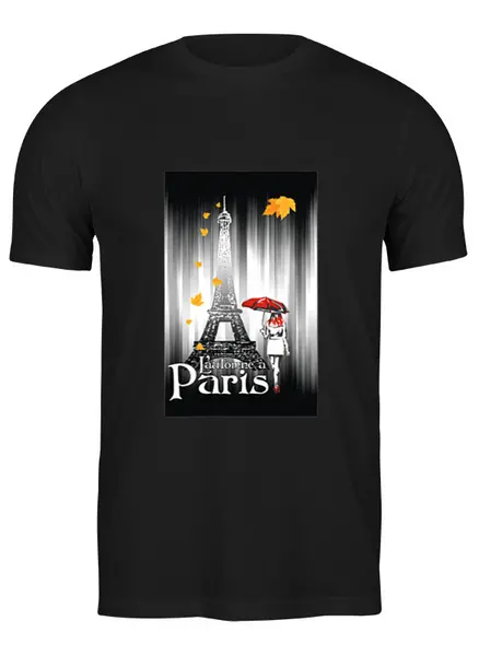 Заказать мужскую футболку в Москве. Футболка классическая Осень в Париже. от Zorgo-Art  - готовые дизайны и нанесение принтов.