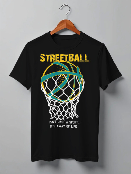 Заказать мужскую футболку в Москве. Футболка классическая Streetball от nova_lada - готовые дизайны и нанесение принтов.