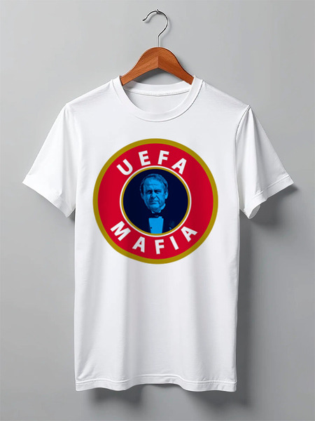 Заказать мужскую футболку в Москве. Футболка классическая uefa mafia от торгаш - готовые дизайны и нанесение принтов.