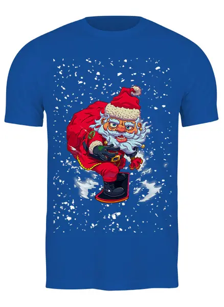 Заказать мужскую футболку в Москве. Футболка классическая Santa Snowboard_ от balden - готовые дизайны и нанесение принтов.