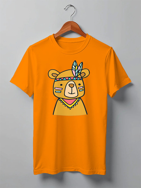 Заказать мужскую футболку в Москве. Футболка классическая Bear Here от oneredfoxstore@gmail.com - готовые дизайны и нанесение принтов.