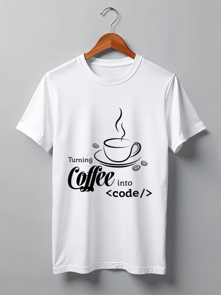Заказать мужскую футболку в Москве. Футболка классическая Кофе(Coffee) от Zamula - готовые дизайны и нанесение принтов.
