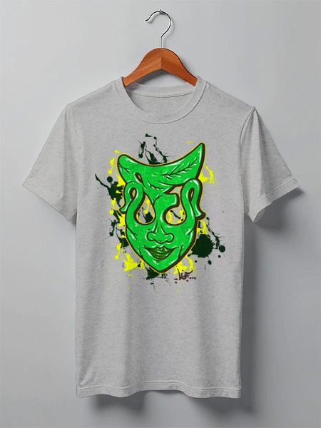 Заказать мужскую футболку в Москве. Футболка классическая LOFCREW - wragizm green mask от Гоша Гошкин - готовые дизайны и нанесение принтов.